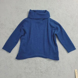 Clara Sunwoo Blue Cowl Neck Sweater Women's L Made In U.S.A 28CT